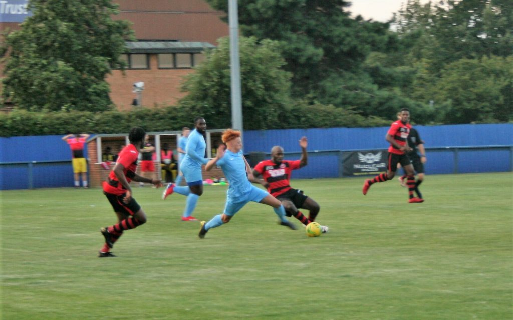 BLUES HIT FOUR IN FIRST WIN