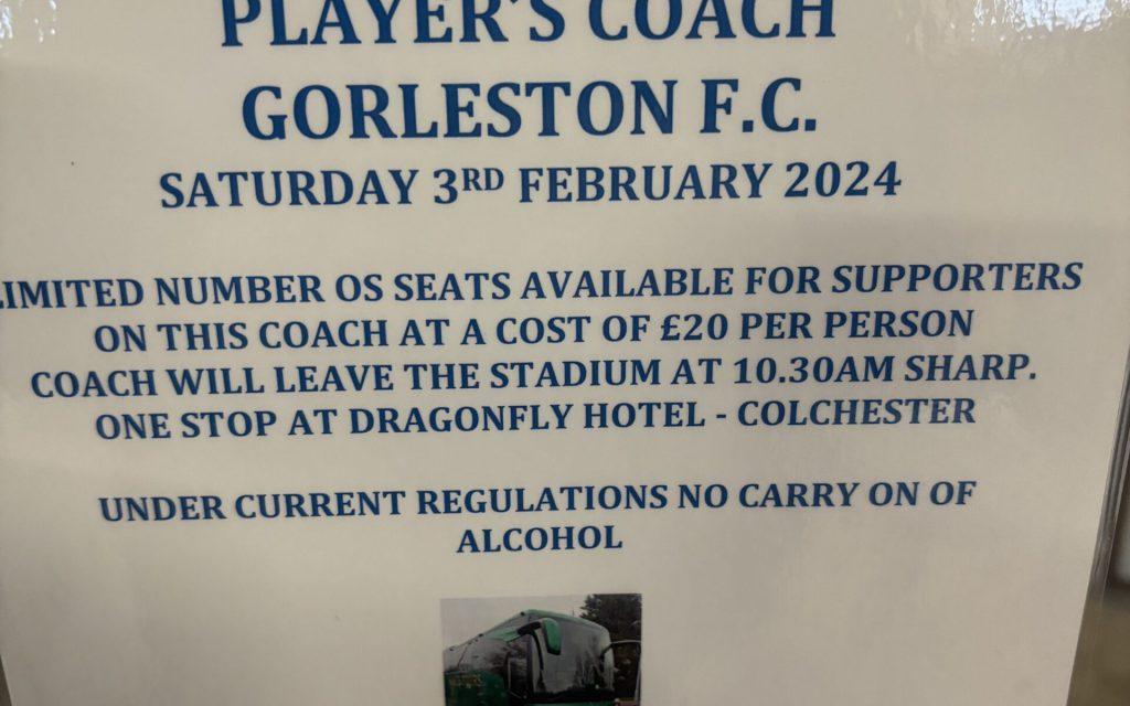 Saturday’s Coach Arrangements